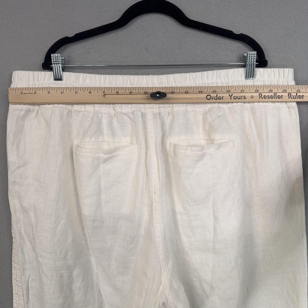 Athleta Pants Womens 22 White Cabo Linen Jogger Pockets Summer Resort Beach - Picture 10 of 16